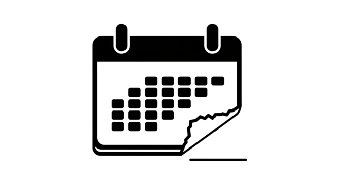 Calendar page icon illustration for appointment reminder and event schedule graphic