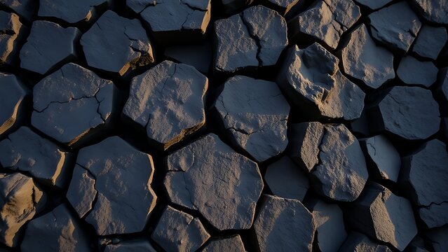columnar. Close-up of black basalt rock formation showing hexagonal columnar joints and volcanic texture. travel magazines, destination branding, designed for travel destination branding.