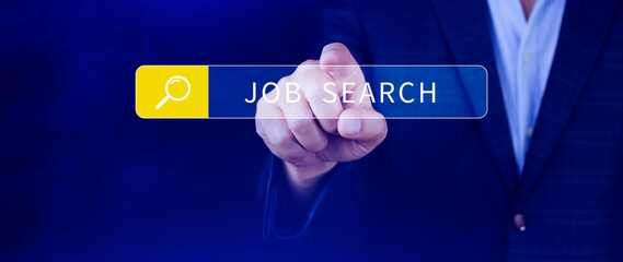 Job search concept, find your career, using looking at online website, Concept of career...