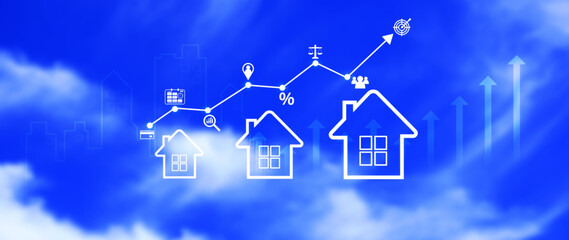 Real estate investment concept, Buy, own, sell properties for profit, Cash flow, appreciation, tax advantages. Research, strategy, Real estate investment yields financial rewards, real estate market