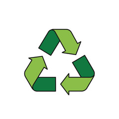 Recycle symbol flat design vector icon