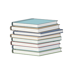Stack of books flat design vector illustration