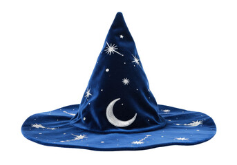 Isolated wizard hat with moon and stars is perfect for Halloween or a magical event