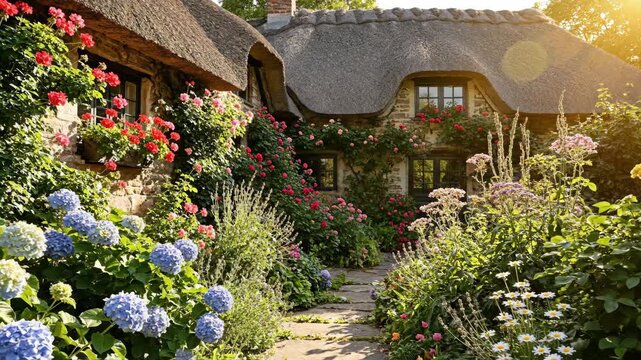 Charming Thatched Cottage With Flower Garden in Cotswolds