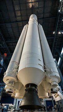Saturn V Rocket Vertical Display In Smithsonian National Air And Space Museum