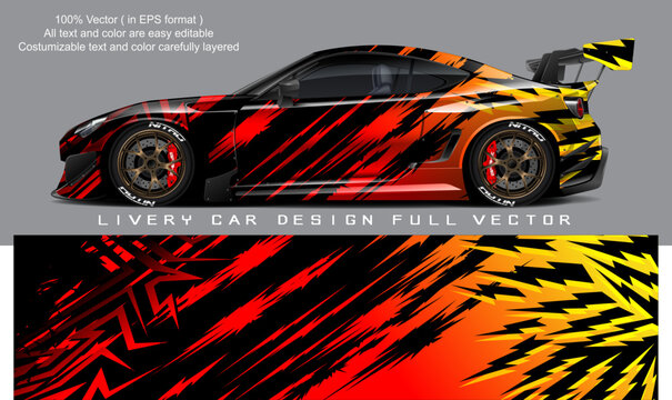 car livery graphic vector. abstract grunge background design for vehicle vinyl wrap and car branding