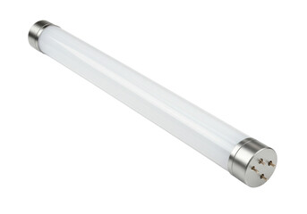 Isolated tubular light fitting, fluorescent energy-saving lamp with connector and silver cap