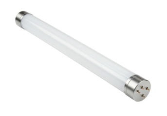 Isolated tubular light fitting, fluorescent energy-saving lamp with connector and silver cap