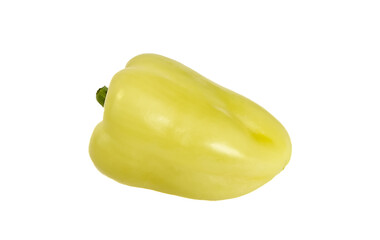 Yellow bell pepper isolated on white background with clipping path, no shadow