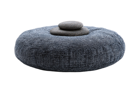 Cotton meditation cushion isolated on transparent background - Powered by Adobe