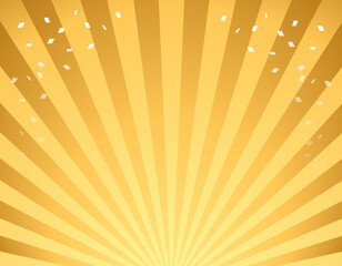 チラシ背景に使える紙吹雪の舞う集中線　金