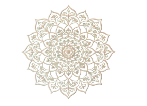 Intricate Floral Mandala Design in Soft Beige Tones