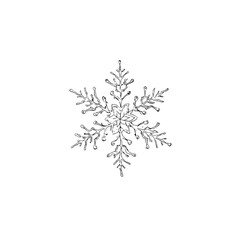Detailed snowflake vector graphic for winter holiday season christmas and new year design 100 char