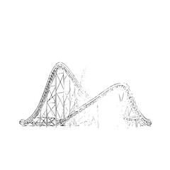 Roller coaster drawing sketch illustration amusement park ride thrill adventure extreme recreation fun design art line