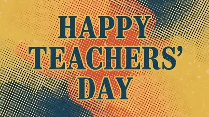 Celebrate teachers with this animated retro style greeting expressing gratitude and appreciation in a vintage dotted pattern with cheerful colors