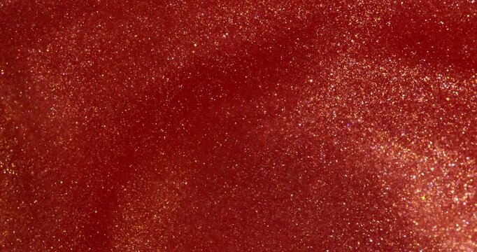 Abstract waves texture. Glitter in red liquid abstract background. Metallic red texture, swirls.