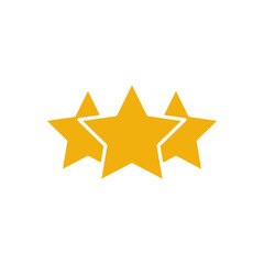 Obraz premium Three Stars of Achievement, Triple Star Excellence, Three-Star Highlight, Golden Star Trio, Triple Shine Icon, Trio of Stars, Above Average,