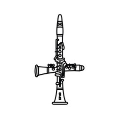 Clarinet line icon, outline vector sign, linear style pictogram isolated on