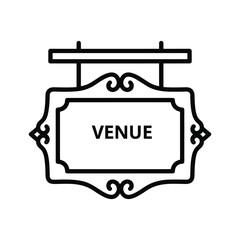 Venue sign vector isolated on, a place for events