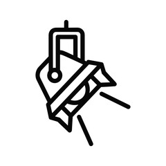 Spotlight icon shining light isolated on for presentation