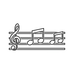 Music note on stave isolated on for musical composition