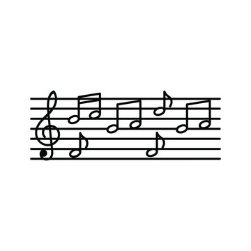 Musical note on stave isolated on for musical notation