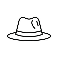 Illustration of a fedora hat with a brim isolated on
