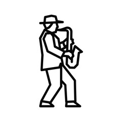 Illustration of a man playing saxophone isolated on