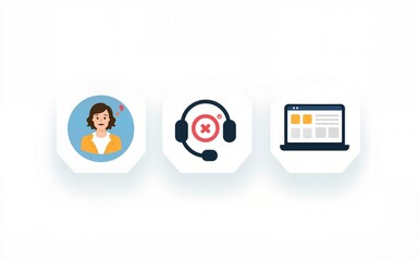 Live support concept. Business customer care service concept. Icon for contact us, support, help, phone call and website click. Flat vector illustration. High quality