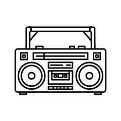 Retro boombox isolated on in vector format for music lovers