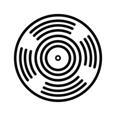 Vinyl record icon isolated on, music and entertainment concept