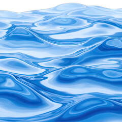 Abstract blue liquid waves with light reflections creating a mesmerizing texture and pattern