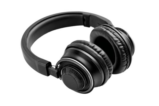 Studio-quality noise cancelling headphones isolated on transparent background