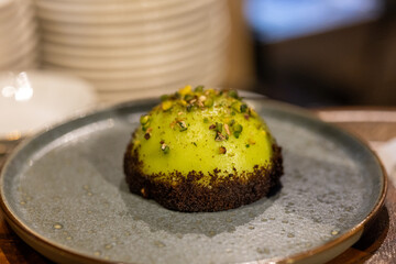 Close-Up of Pistachio Tart
