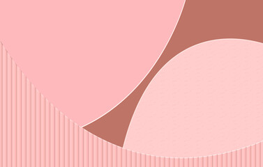 Gentle pink and brown abstract curved stripe pattern