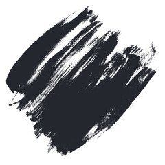 Bold grunge brush stroke isolated on white background. Rough black grungy paintbrush texture. Grunge paint smear for banner, poster, cover designs