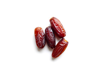 Tasty sweet dried dates isolated on white