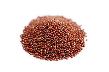 red quinoa seeds isolated on white background