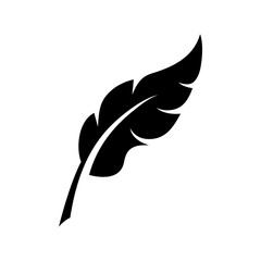 Feather icon. Bird feather silhouette symbol