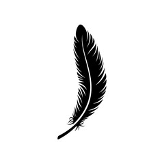 Feather icon. Bird feather silhouette symbol