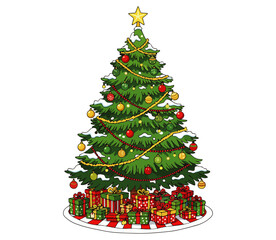 christmas tree isolated on white