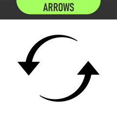 Circle arrow icon set. Circular arrow icon, refresh, reload arrow icon symbol sign, vector illustration. Color icons set