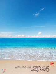 Welcome 2026 in the sand