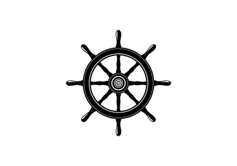 Classic Ship's Wheel Vector Graphic for Nautical Marine Navigation Design 