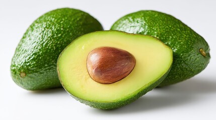 Fresh avocado isolated on white background, a healthy and delicious fruit