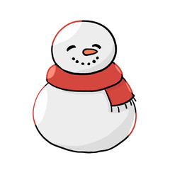 手書き風クリスマス雪だるま