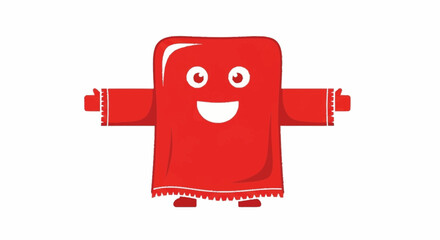 Cheerful red character ready for a friendly hug, perfect for branding, kids' content, or playful designs needing an optimistic, welcoming touch
