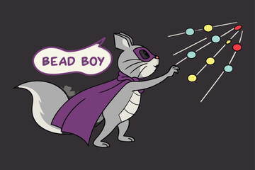 Squirrel Superhero ' Bead Boy' Shoots Colorful Beads from Hand Keywords: squirrel, animal