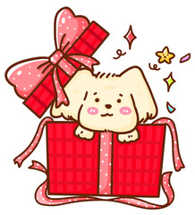 Christmas dog cute png elements 