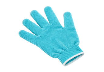 Isolated turquoise bath glove against a plain backdrop for skin care product imagery